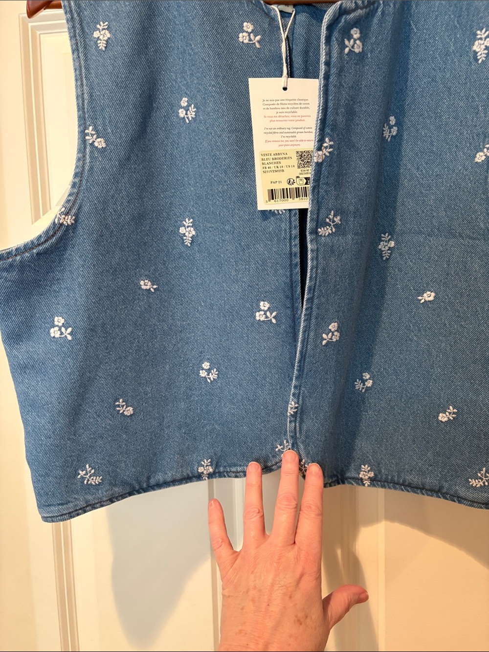 Sézane Abbyna Jacket Vest Denim NWT - Picture 5 of 7